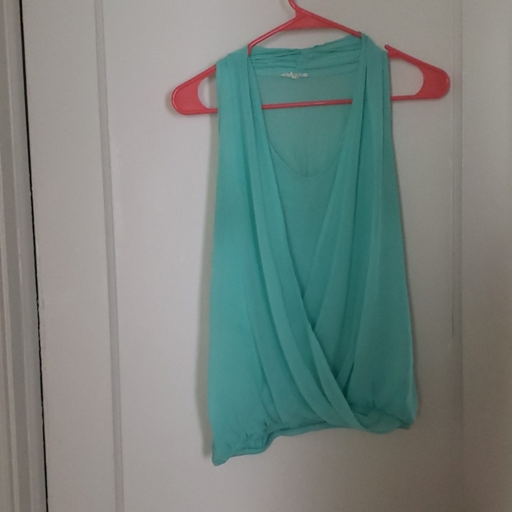 Teal sleeveless top